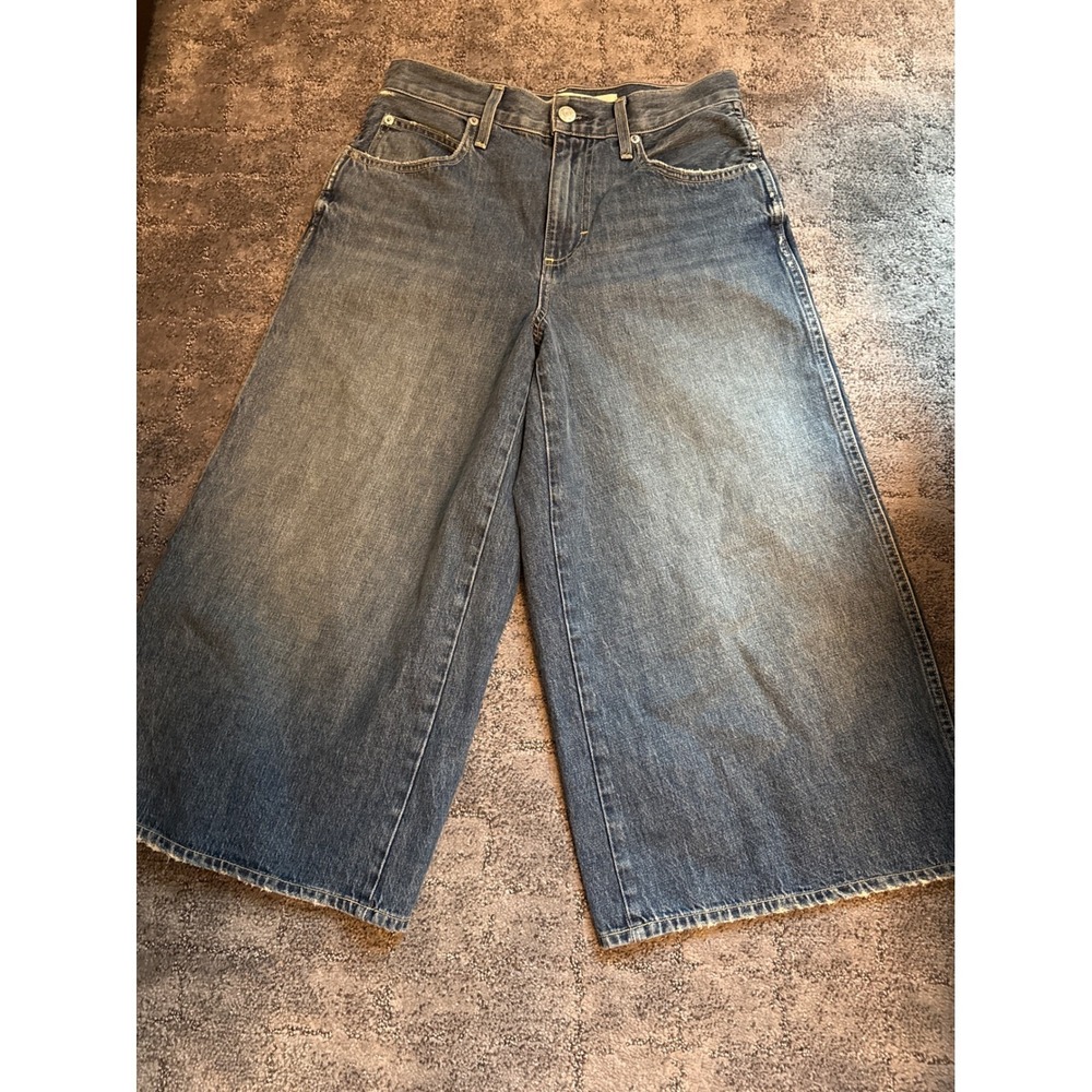 AMO Gabriela Culotte Jeans Wide Leg Cropped Denim Women's Size 28